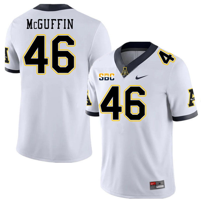 Men #46 Isaiah McGuffin Appalachian State Mountaineers College Football Jerseys Stitched Sale-White - Click Image to Close